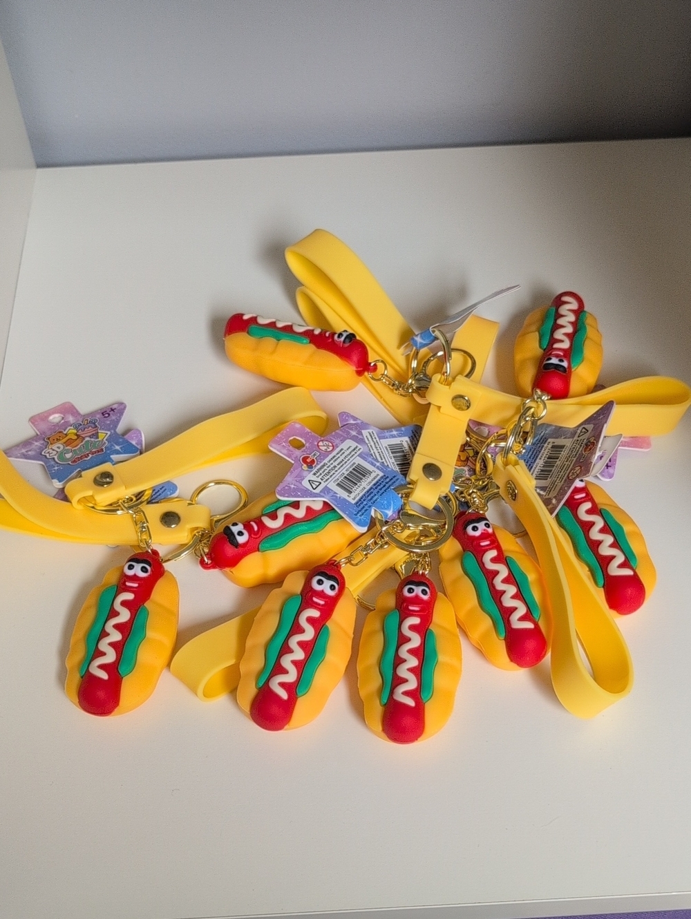 Hot Dog Keychains Lot Of 8 Party Gift Favour Resell Brand New Cute Kawaii